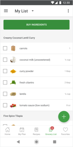 Members can get access to shopping lists and order their groceries based on Foodsmart recipes.