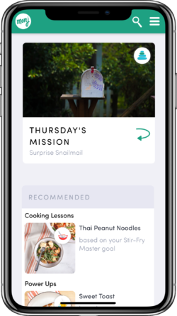 Members can earn points for engaging with cooking lessons.