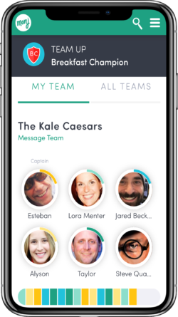 Members can team up with others working to improve their nutrition habits.