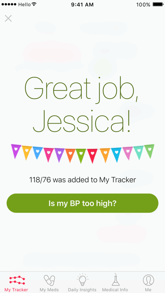 Members’ blood pressure is automatically tracked when they use the wireless monitor.