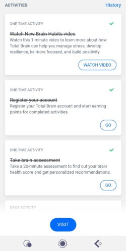 Members can track completed activities.