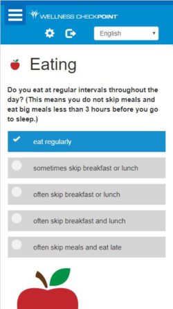 The simple questionnaire asks about members'health habits and lifestyle choices.