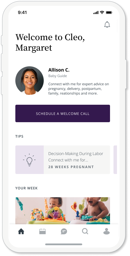 Message with your Cleo Guide (your dedicated family expert) for personalized support.