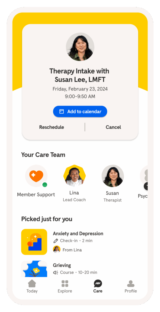 Schedule and manage appointments with therapists and other clinicians.