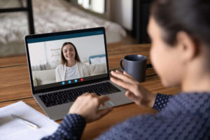 Person meeting virtually with Health Coach about GLP-1 program