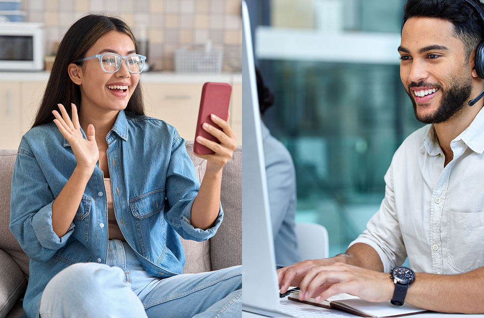 Woman video chatting with a Castlight Care Guide