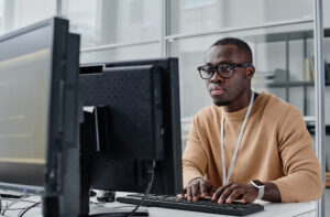 Man working on computer