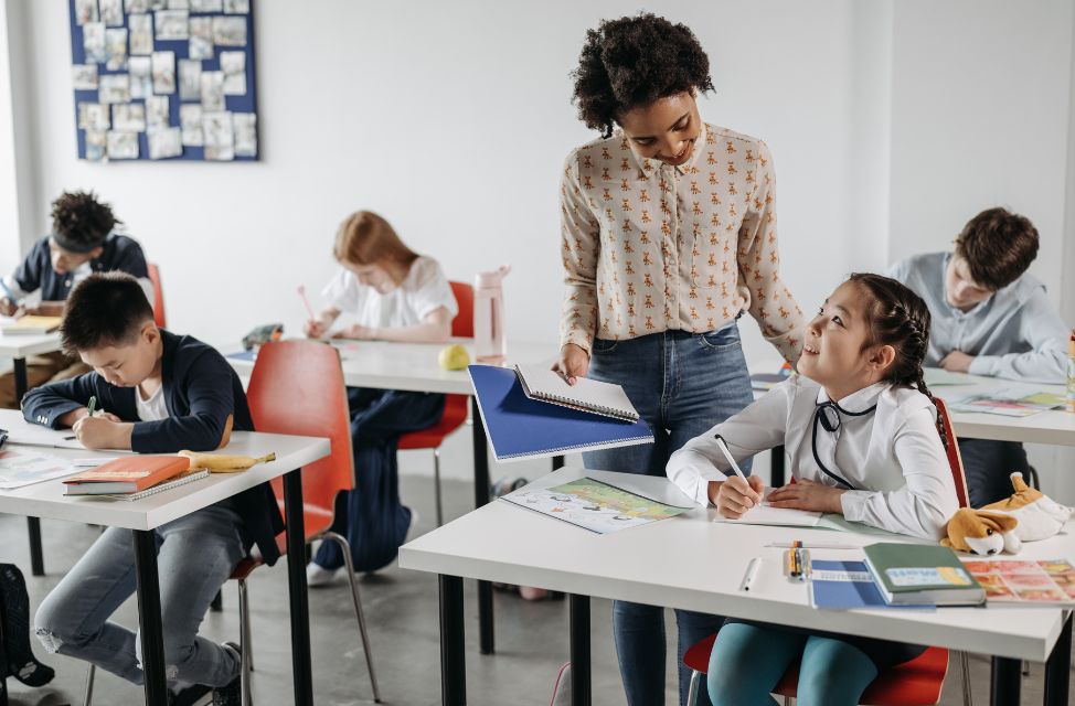 teacher in classroom with students